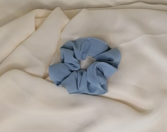 Chouchou en tissu Georgette, couleur bleu gris