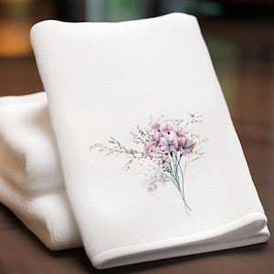 Petite Blossom Fingertip Towel, Powder Room Accessory, Luxury Guest Towel, Elegant Home Decor, Spa-Like Softness, Floral Tip Towel