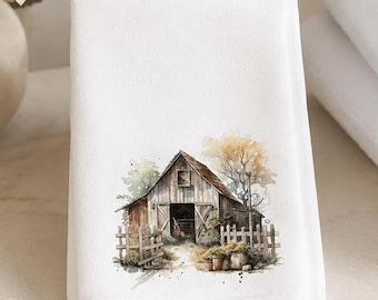 Rustic Barn Towel, Farmhouse Fingertip for Cozy Decor