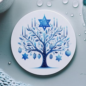 Hanukkah Tree of Life Coaster: Jewish Home Decor