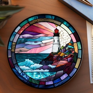Lighthouse Coaster, Ocean Lover Gift, Nature Inspired Home Decor, Coffee Table Decor, Beach House Accessory, Home Office Accent, Sea Scape