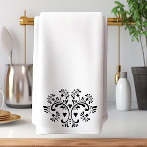 White hand towels with black trim 2025