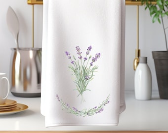 Lavendel handdoek, badkamerdecor met paarse bloemen, elegant spa-gastbadaccent