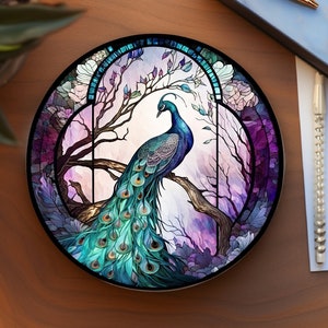 Peacock cheap glass coasters