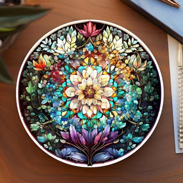 Mandala Design Coaster, Mandala Lover Gift, Nature Home Decor, Ceramic Coaster, Eco-Friendly Home, Coffee Table Decor, Cork Back Coaster