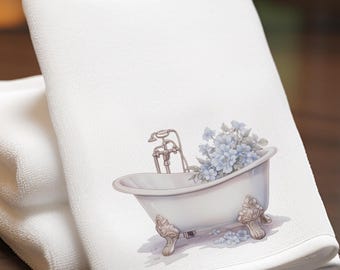 Badkarshandduk med fingertopp: Elegant badrumsinredning i pastellfärg