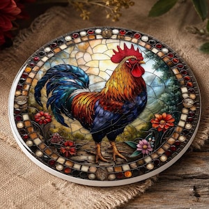 Podkładka pod kubek w kształcie koguta, kolorowa ceramiczna podkładka pod napoje do wystroju w stylu rustykalnym