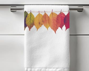 Autumn Leaves Hand Towel: Fall Kitchen or Bathroom Decor