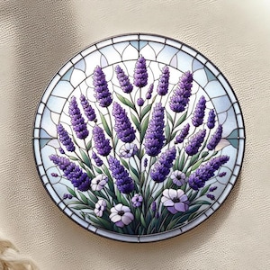 Lavender Flower Ceramic Coaster, Flower Lover Gift, Nature Inspired Home Decor, Coffee Table Decor, Eco-Friendly,  Reading Nook Accessory
