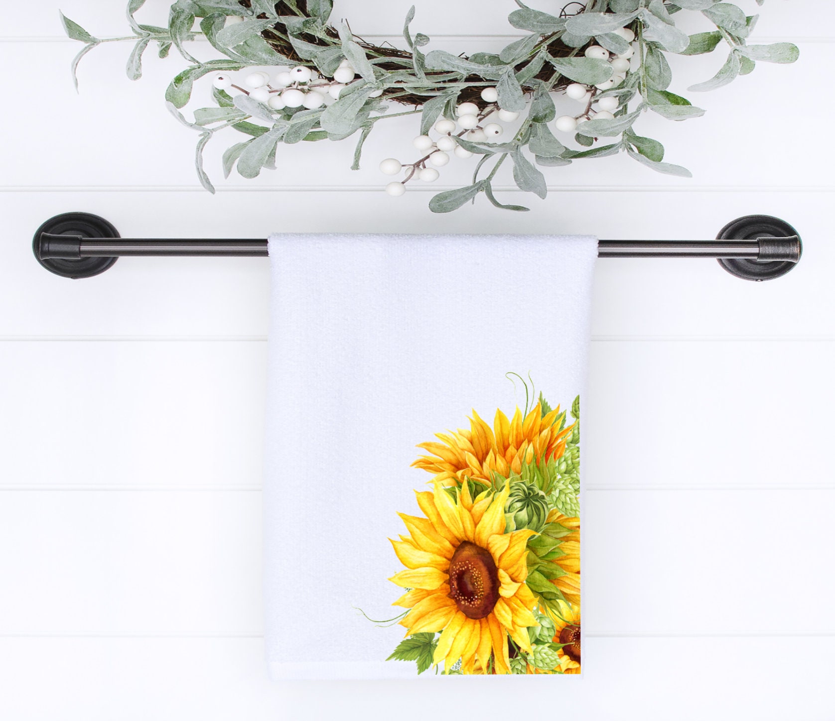 Sunflower Hand Towel Single or Pair Yellow Flower Hand Etsy