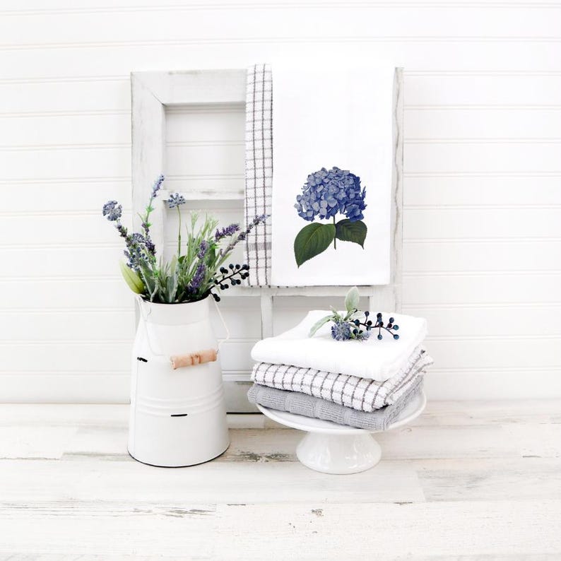 Blue Hydrangea Hand Towel