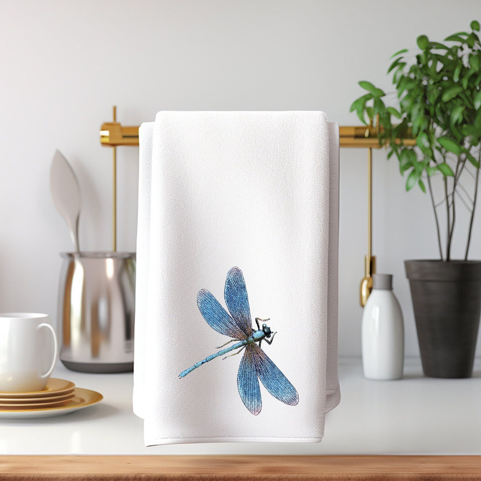 Dragonfly Hand Towel Dragonfly Kitchen Towel Elegant Guest Towel Luxury Hand Towel Dragonfly Gift Bath Decor Blue Kitchen Decor Etsy UK