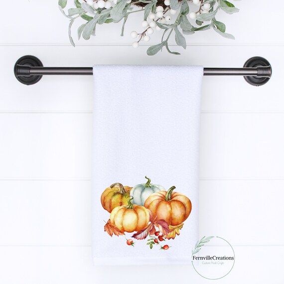 Autumn Leaves Hand Towel Pumpkin Home Decor Fall Home Decor Etsy