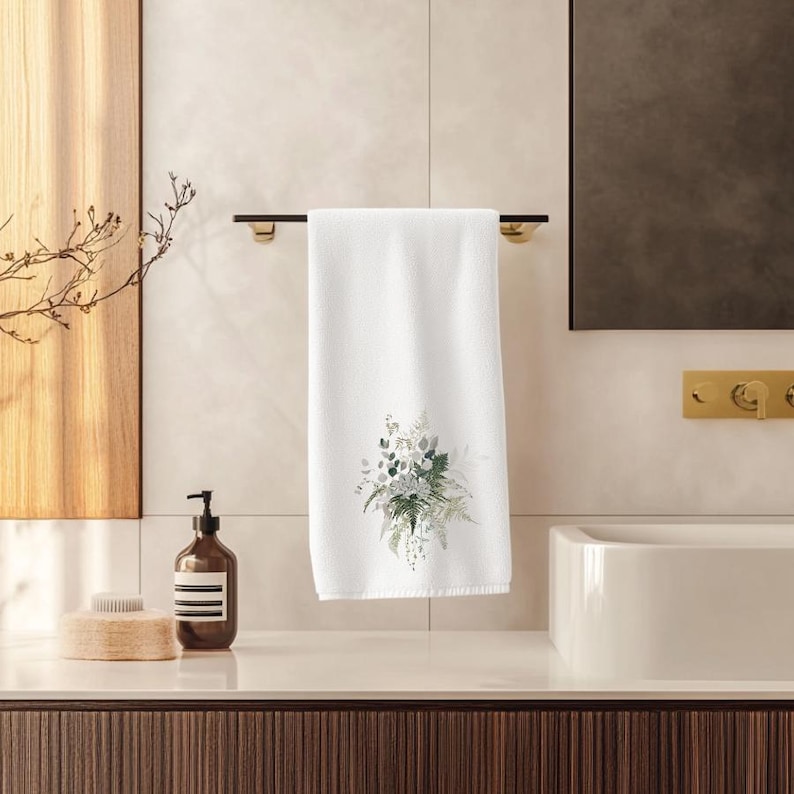 FernvilleCreationsCo Botanical Hand Towel