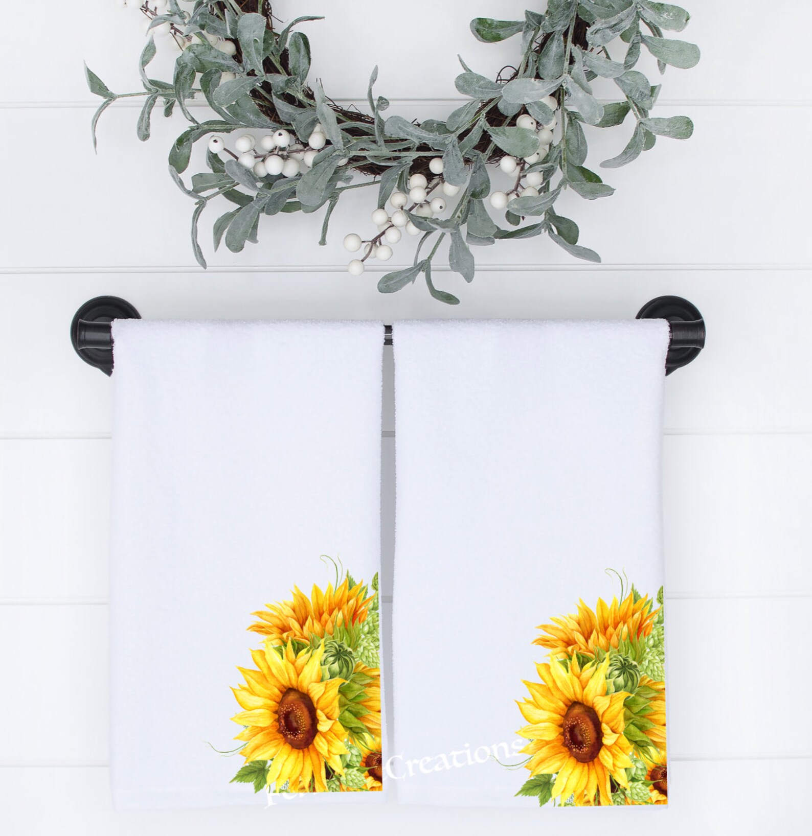 Sunflower Hand Towel Single or Pair Yellow Flower Hand Etsy