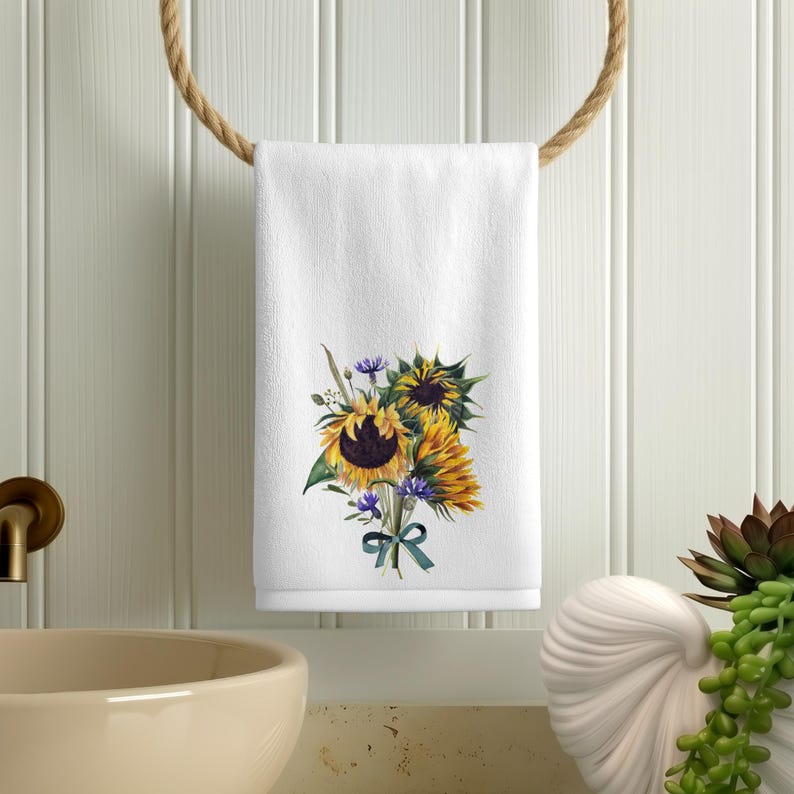 FernvilleCreationsCo Sunflower Fingertip Towel - Thumbnail 3