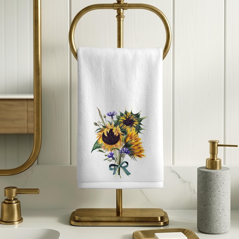 FernvilleCreationsCo Sunflower Fingertip Towel