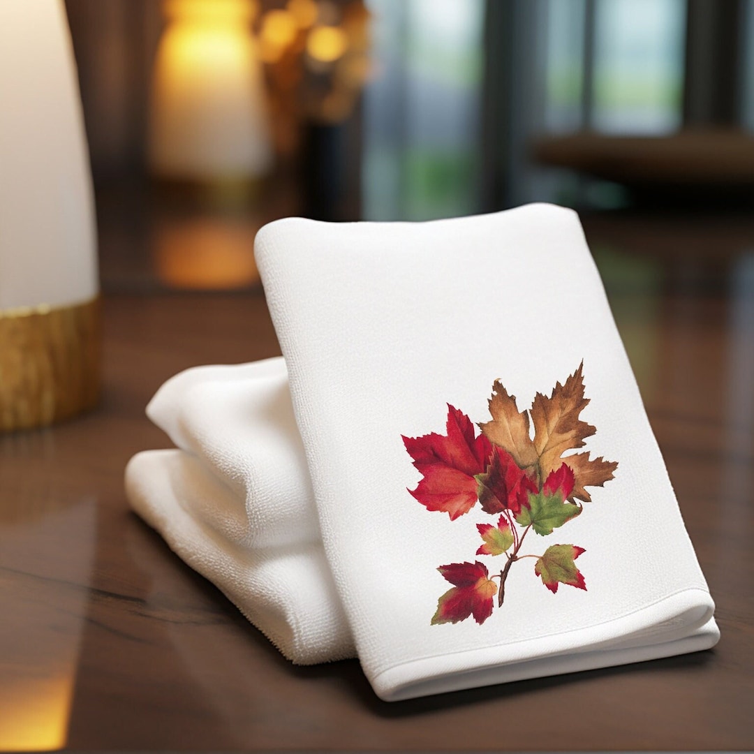 Autumn Leaves Fingertip Towel, Fall Home Decor, Luxury Tip Towel ...