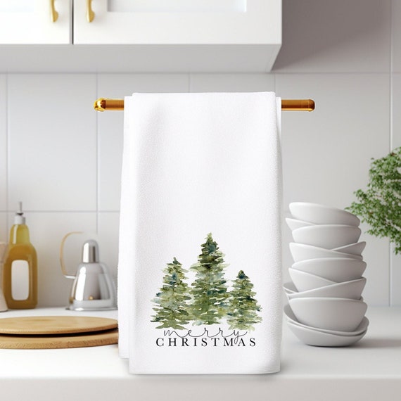 Asciugamano Da Cucina Merry Christmas – Cotone Con Pannello Artistico E Finiture In Velluto – 71×71 Cm