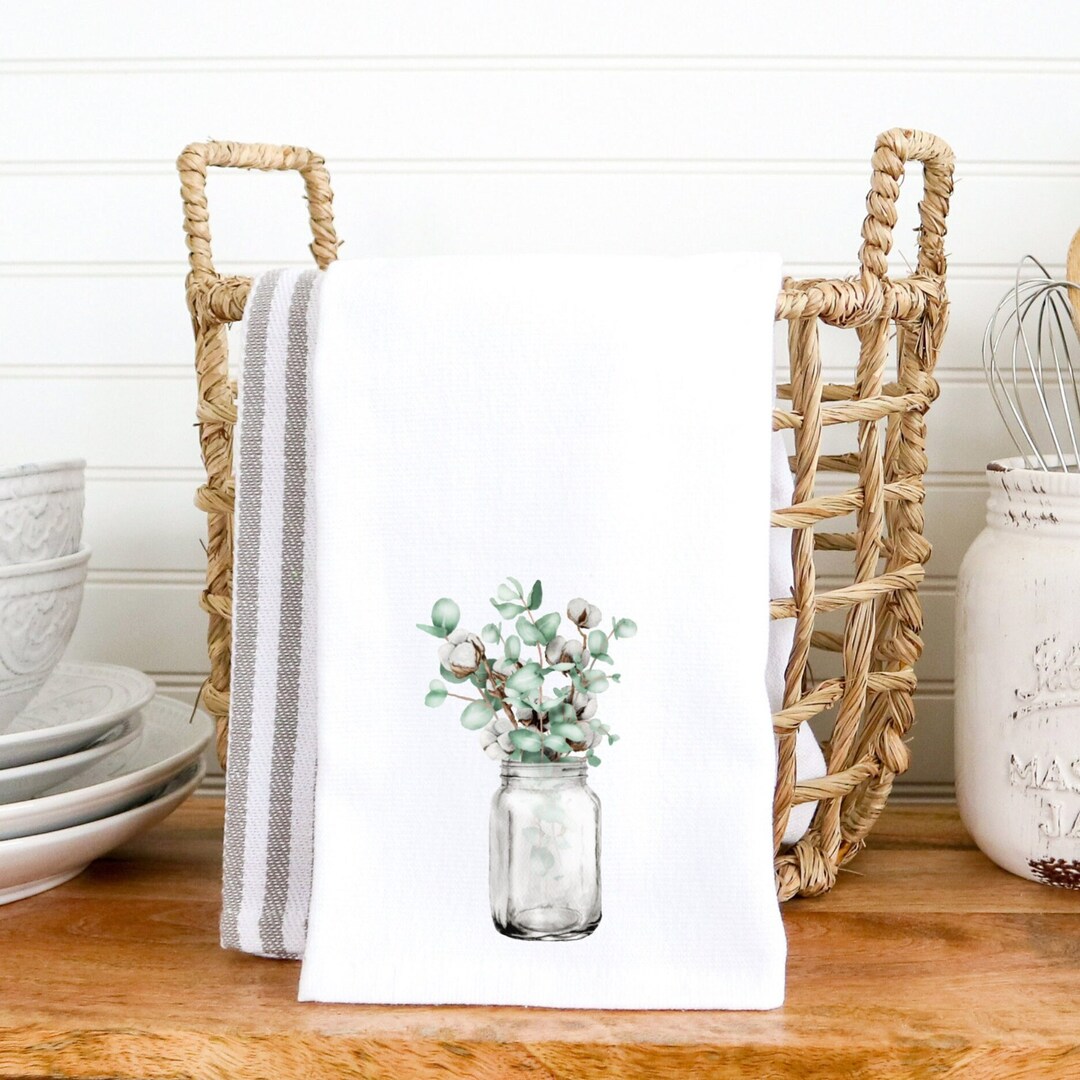 Eucalyptus Towel Vintage Home Decor Floral Hand Towel Etsy