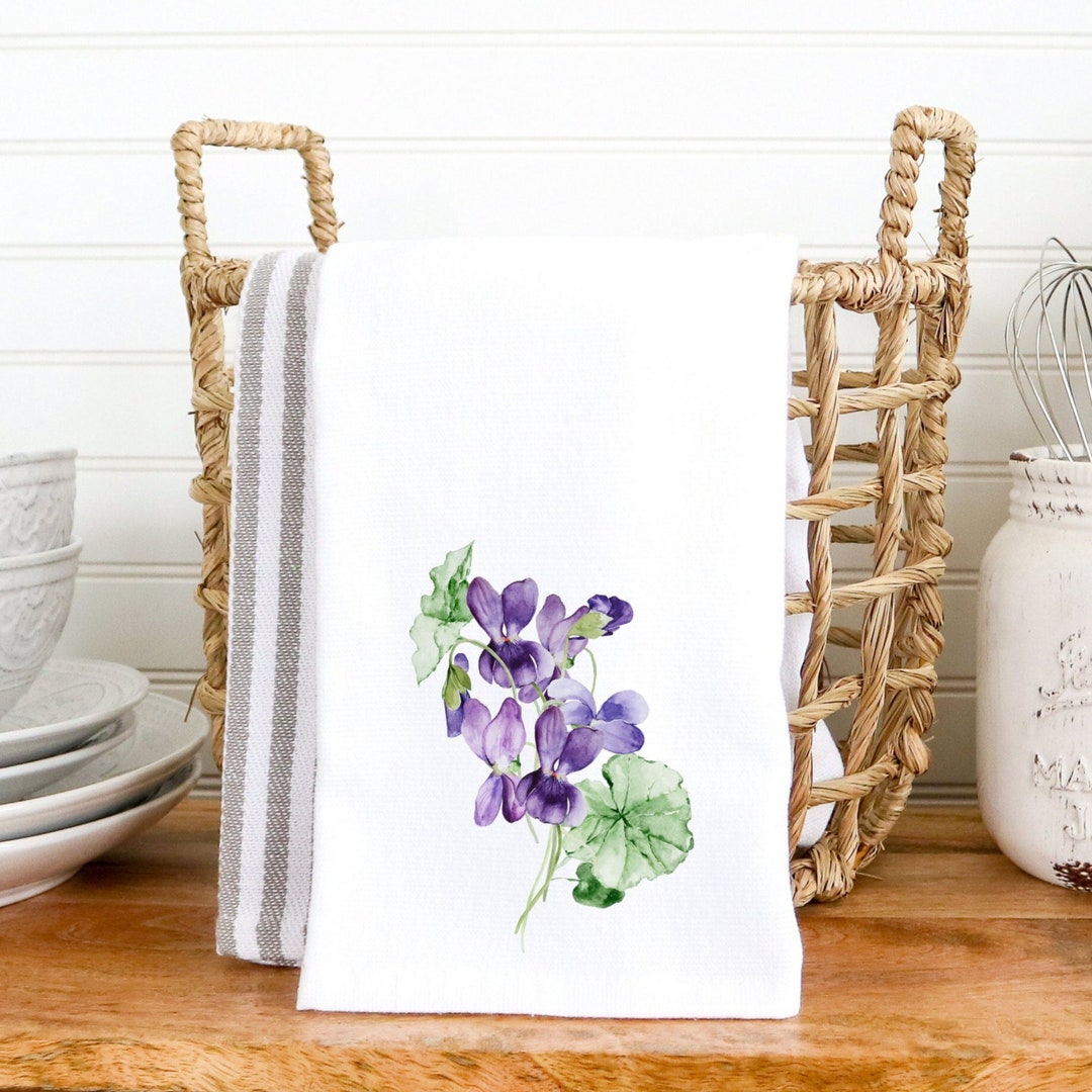 Violet Hand Towel Violet Guest Towel Vintage Towel Elegant Etsy