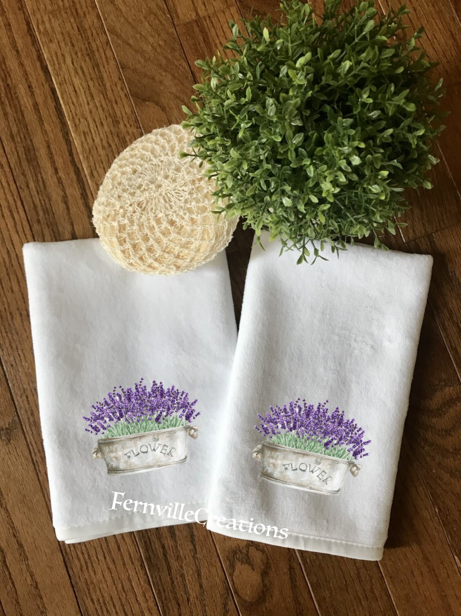 Lavender Fingertip Towel Set Lavender Bath Towels Floral Etsy