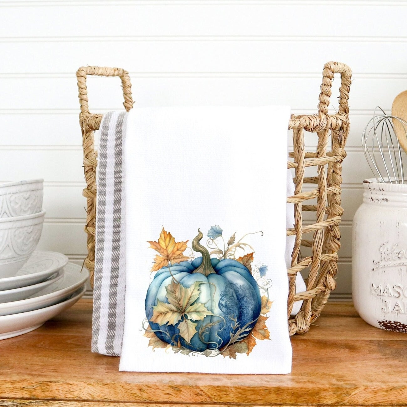 Polyester Dish Cloth Fall Dish Towels Watercolor Pumpkin - Temu