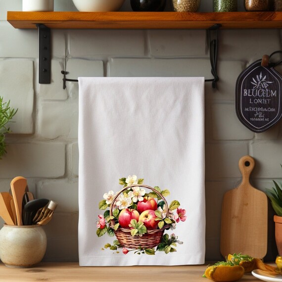 Apple Decorative Kitchen Towel Premium White Polyester Ideal for Kitchen Display Apple Tea Towel Bread Basket Towel Housewarming Gift Etsy UK
