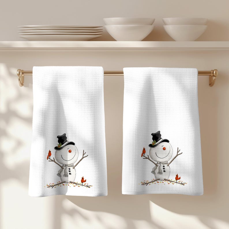 FernvilleCreationsCo Snowman Waffle Towel - Thumbnail 5