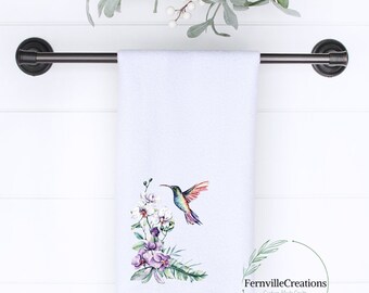 Tea Towel Teal Orange Red Cotton Home Decor NEW Jacquard Hummingbird Kitchen Tea Towel Teal Orange Red Cotton Home Decor NEW Jacquard Hummingbird Kitchen