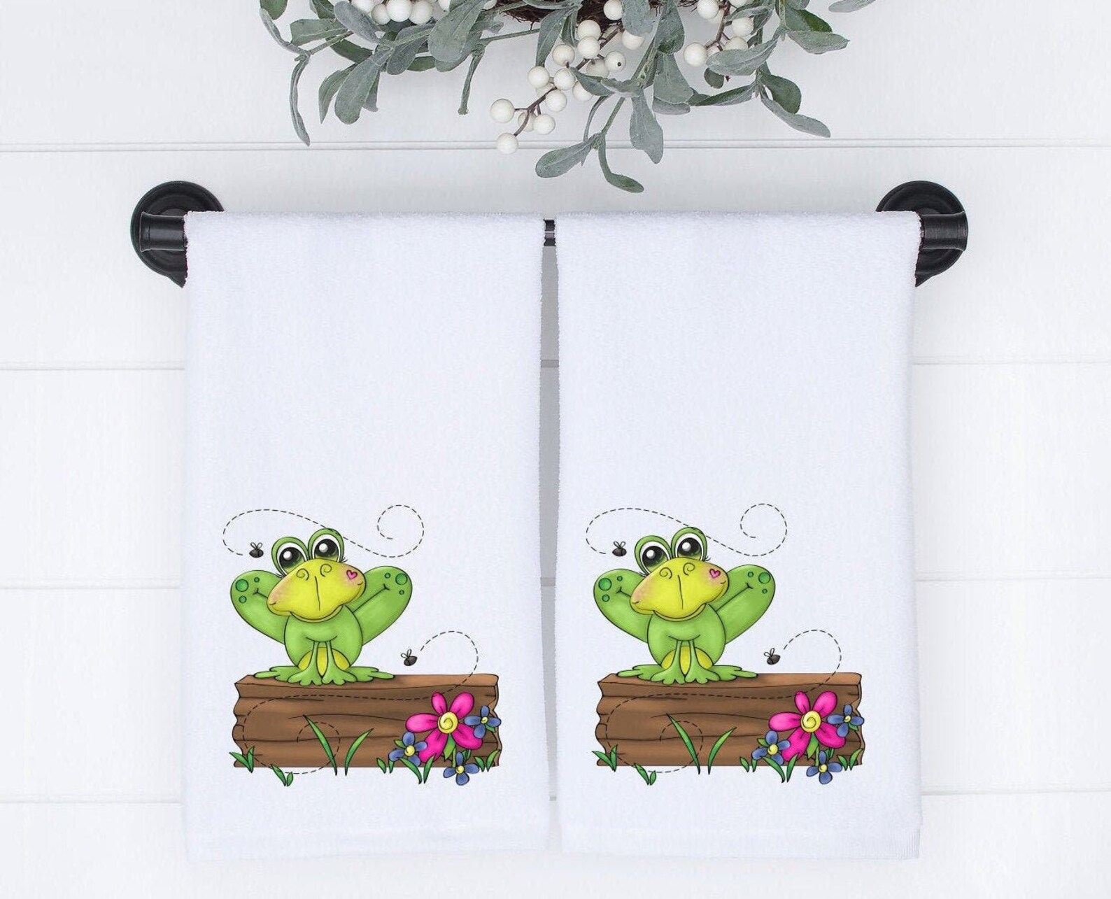 Frog Towel Set Kids Bath Towel Guest Bath Towels Fun Towel Etsy