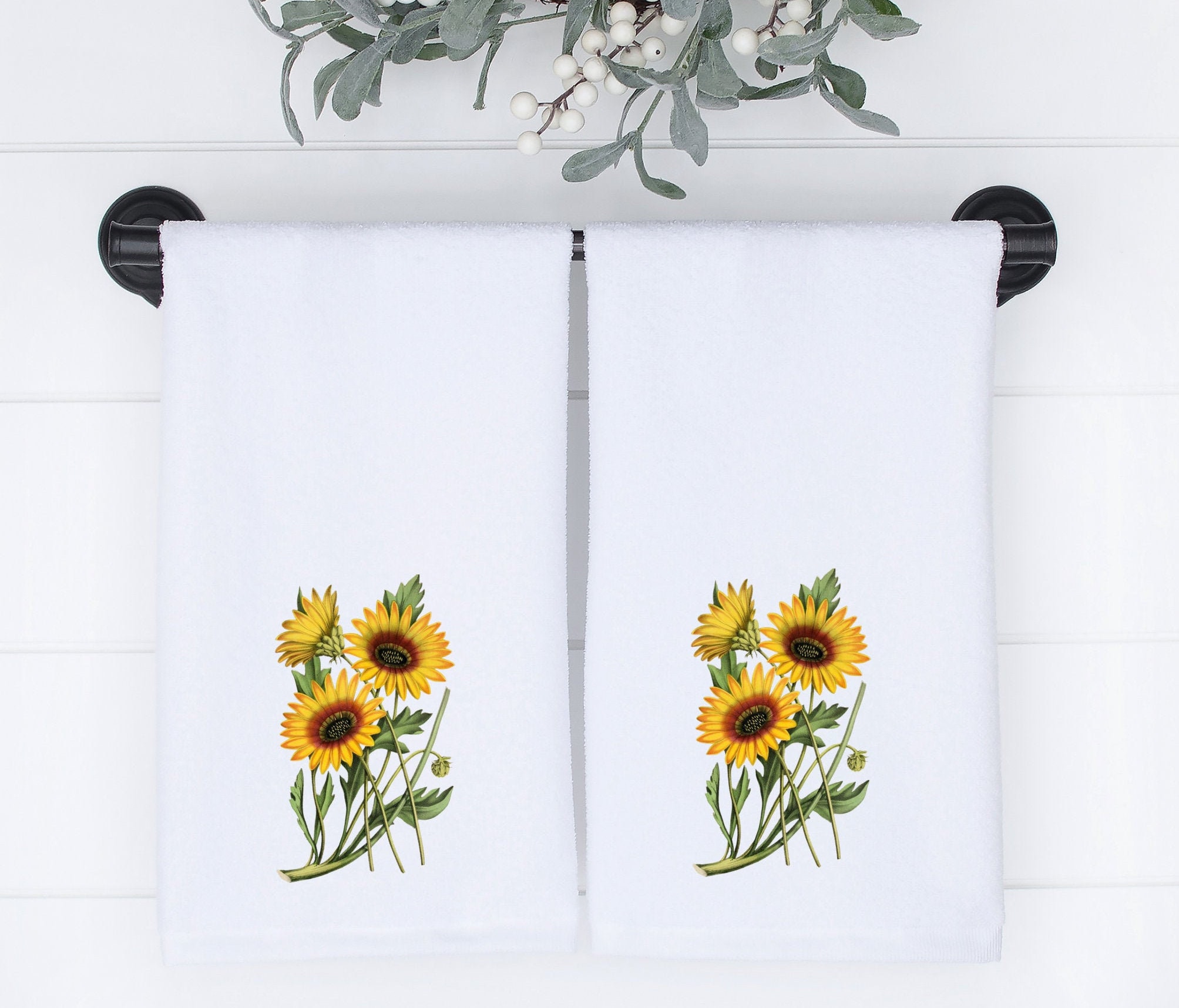 Yellow Daisy Hand Towels Yellow Flower Towel Set Ultra Plush Etsy
