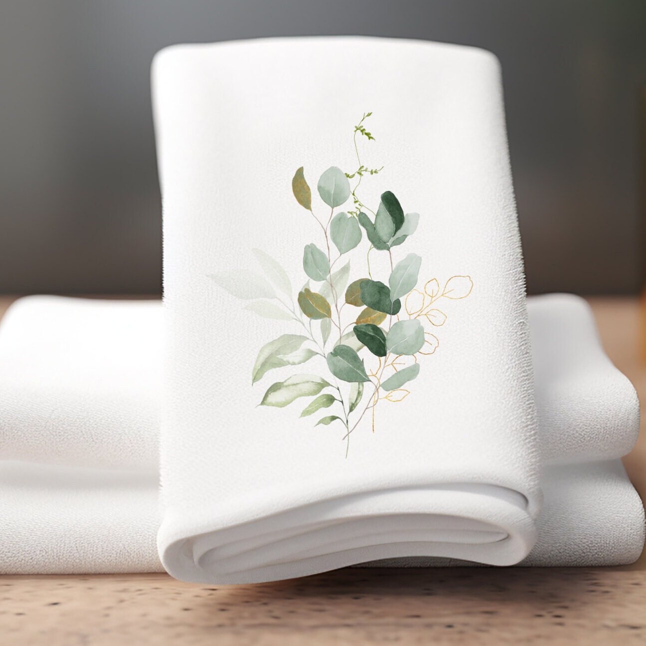 Green Leaves Hand Towel Green Guest Towel Floral Guest Towel Green Floral Decor Floral Tea Towel Luxury Hand Towel Elegant Guest Towel Etsy Ireland