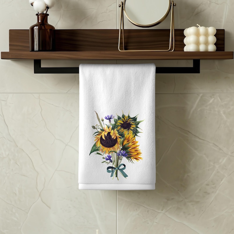 FernvilleCreationsCo Sunflower Fingertip Towel - Thumbnail 2
