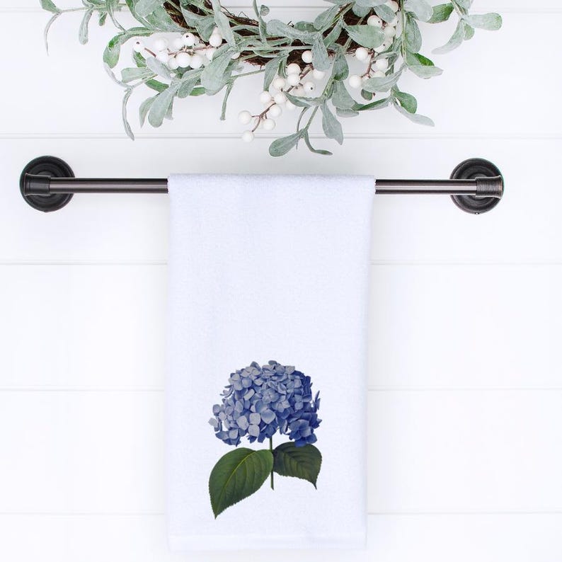 Blue Hydrangea Hand Towel - Thumbnail 5