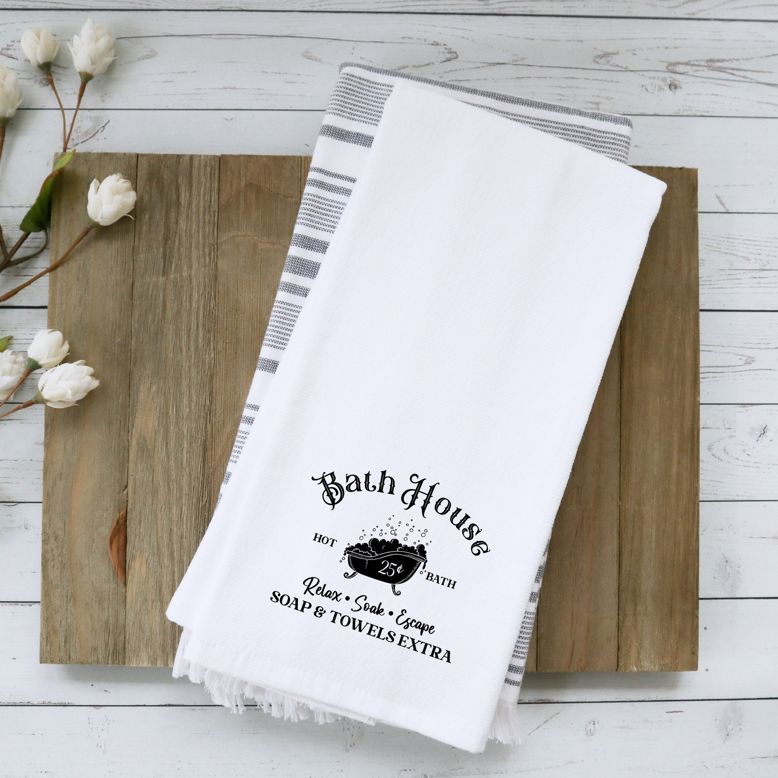 Black and White Bath Towel Elegant Hand Towel Bathroom Hand Etsy
