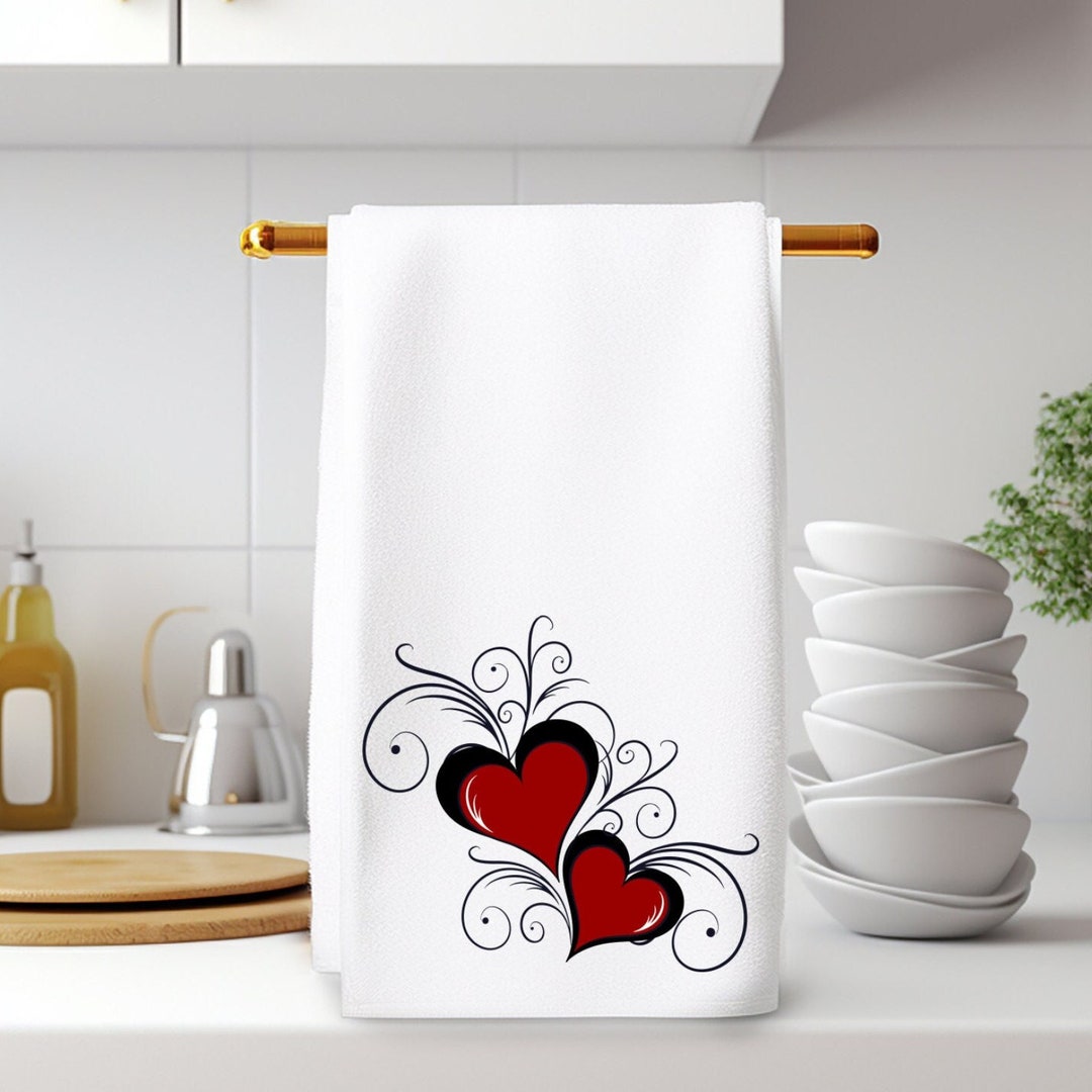 Valentine Hand Towel, Guest Bath Towel, Luxury Hand Towel, Anniversary