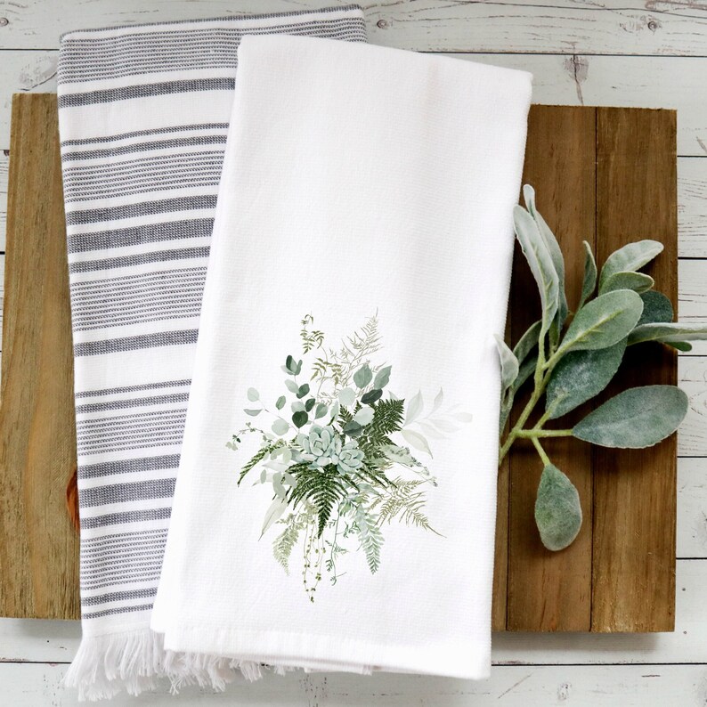 Succulents & Ferns Hand Towel Woodland Fern Tea Towel Etsy