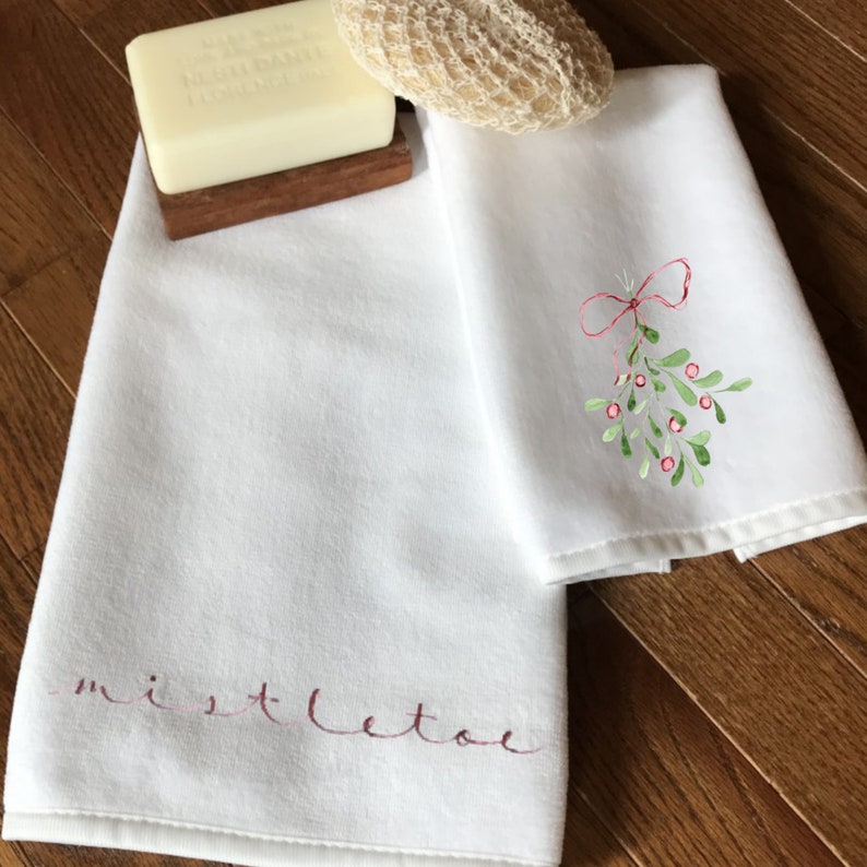 Christmas Towel Set Holiday Towels Holiday Kitchen Towels Etsy