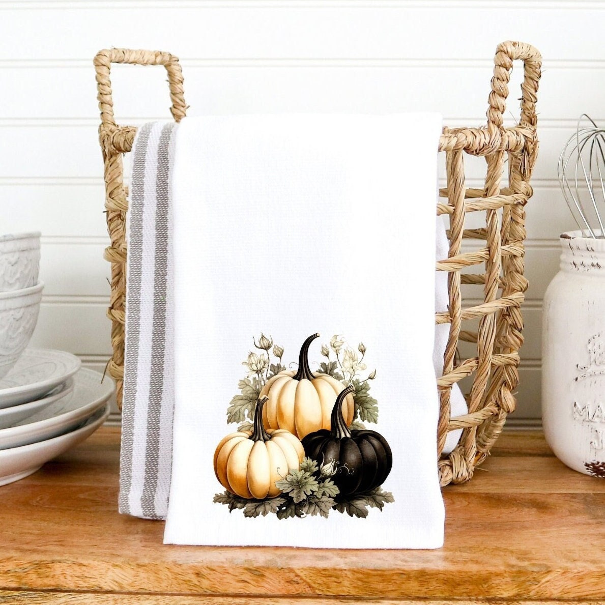 Thanksgiving Pumpkins Bathroom Towel Set,Microfiber Bath Kitchen