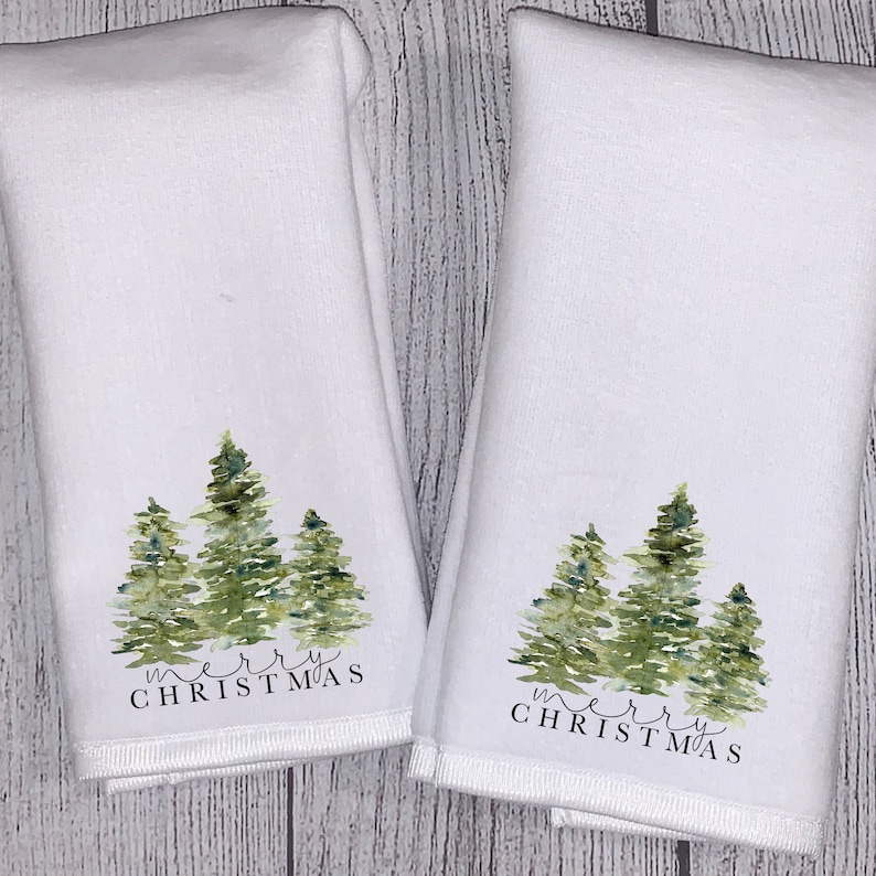 Set of Two Christmas Tree Towels Christmas Fingertip - Etsy