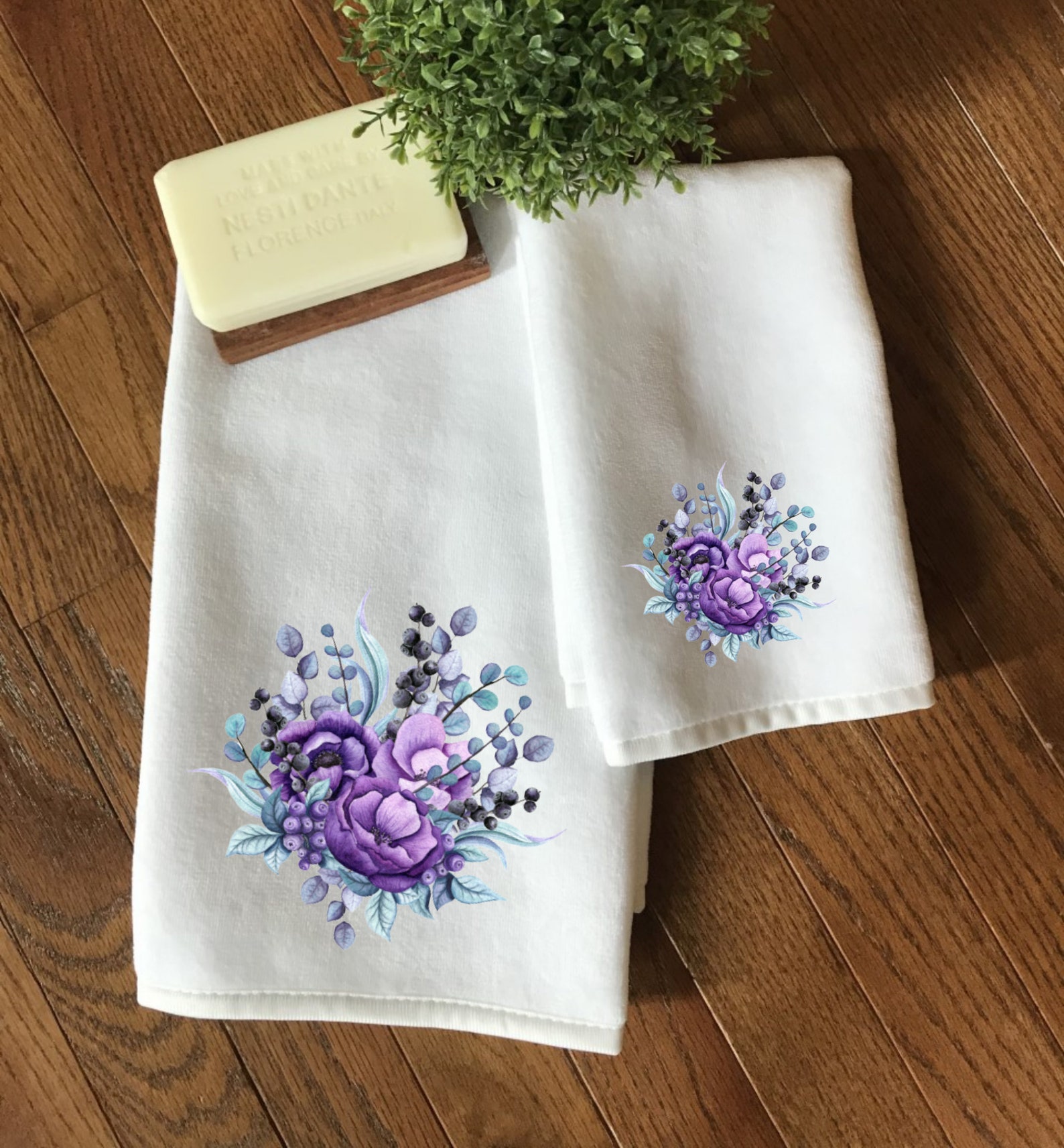Lavender Hand & Fingertip Towel Set Purple Hand Towels Etsy