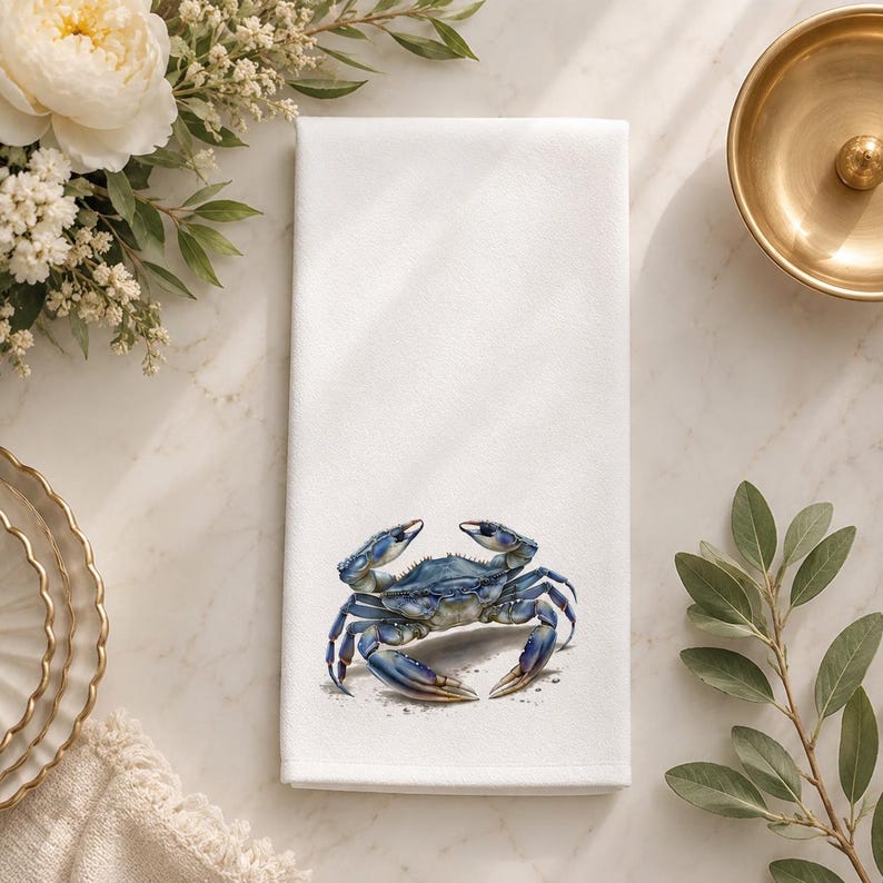 Blue Crab Hand Towel