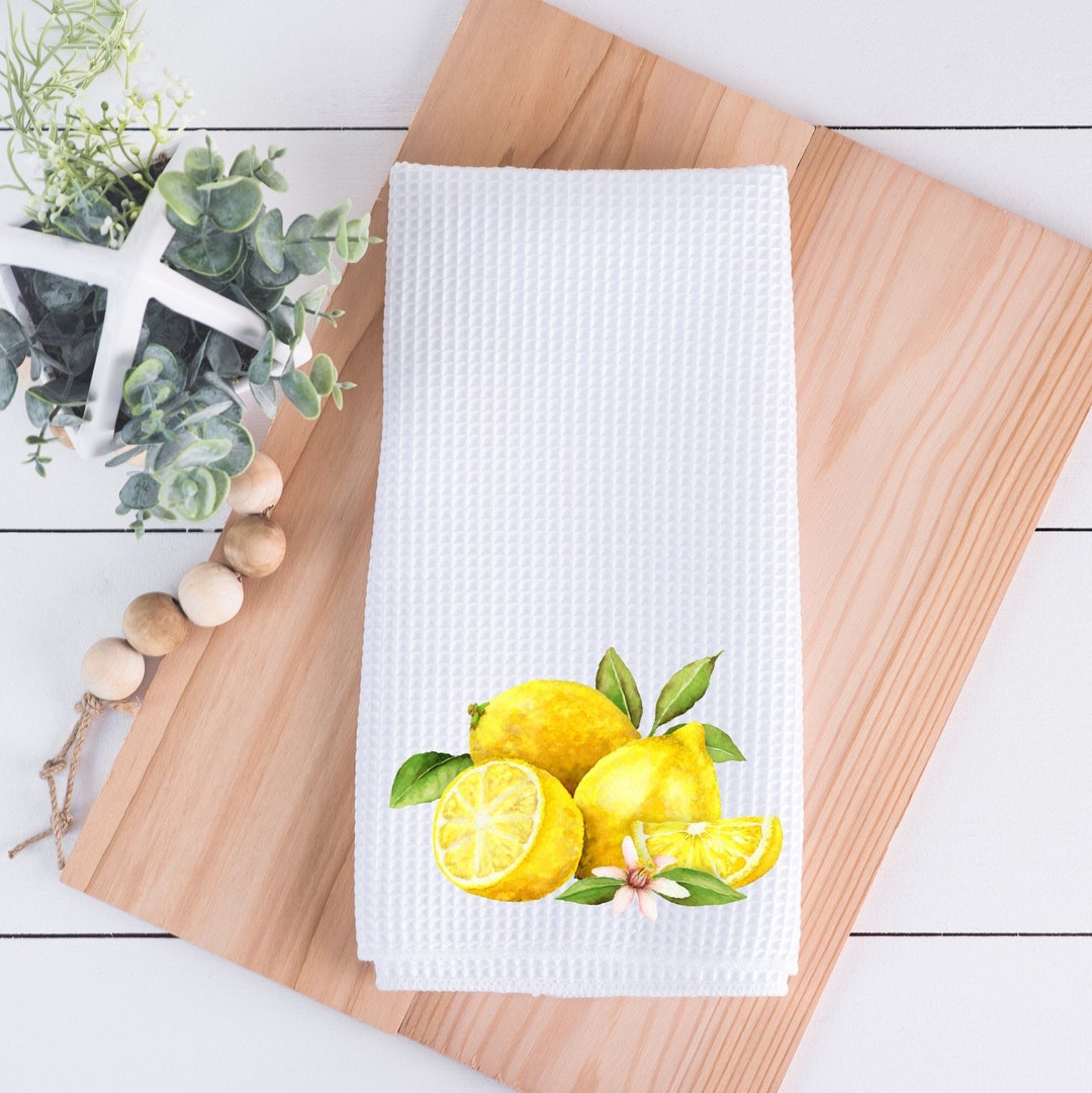 Lemon Hand Towel Farmhouse Towel Yellow Towel Fresh Citrus Etsy