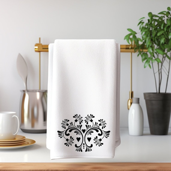 Black and White Hand Towel Elegant Bathroom Hand Towel Classic Towel Bathroom Hand Towel Black Guest Bath Towel Stunning Home Decor Etsy