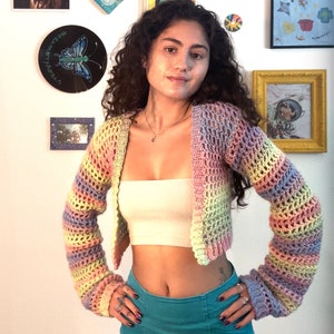 Rainbow Crop Cardigan