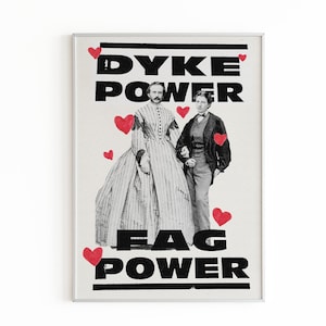 QUEER POWER | A5 Print / Wall Art | Queer / Lesbian / Gay / Sapphic / WLW / Art / Digital Art / Poster / Feminist Art / Collage