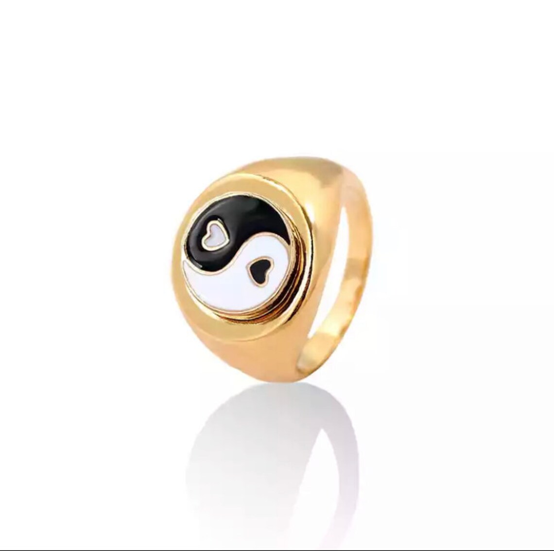 Gold Ying & Yang Rings Etsy