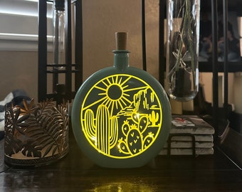 Southwestern Cactus Bottle Lamp