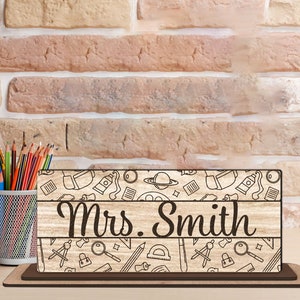 Teacher Name Sign Svg Laser Cut, Teacher Appreciation Gift Laser Files, Teacher SVG, Teacher Eraser Engraving Laser File, Back To School